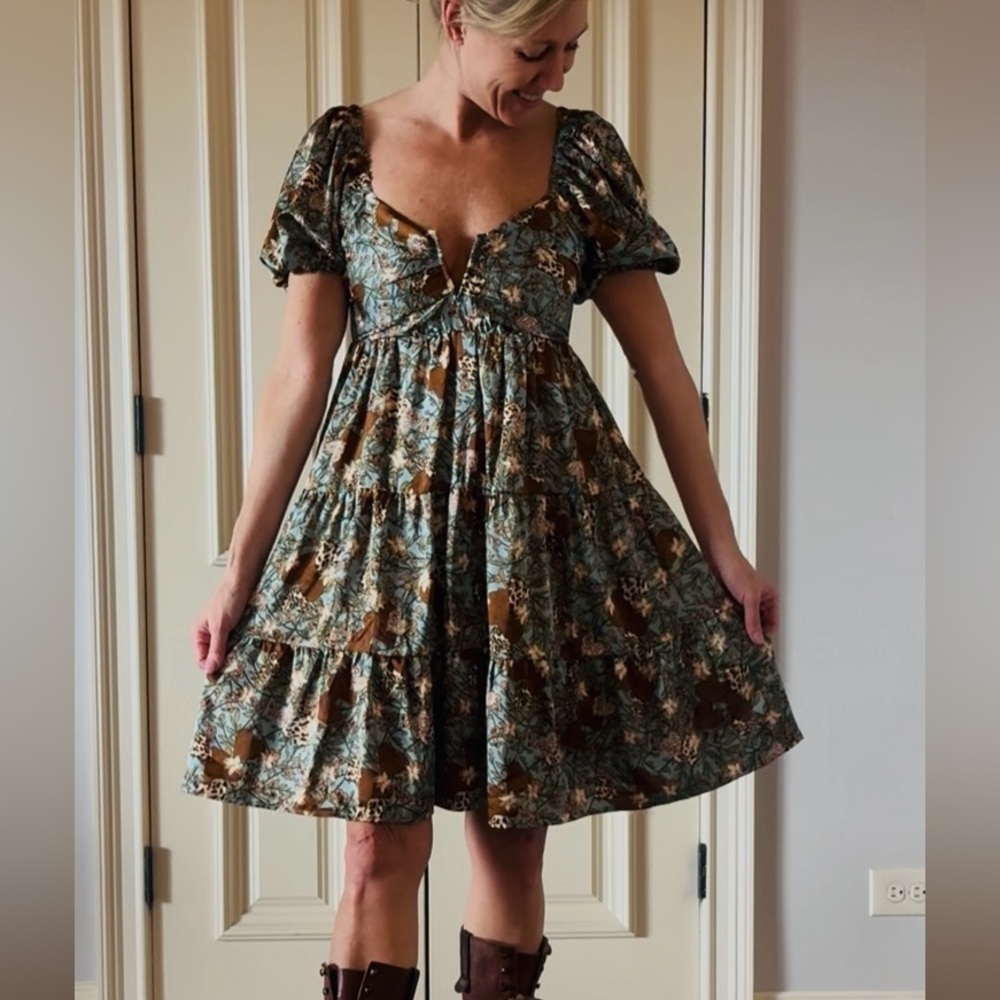Floral Puff Sleeve Dress